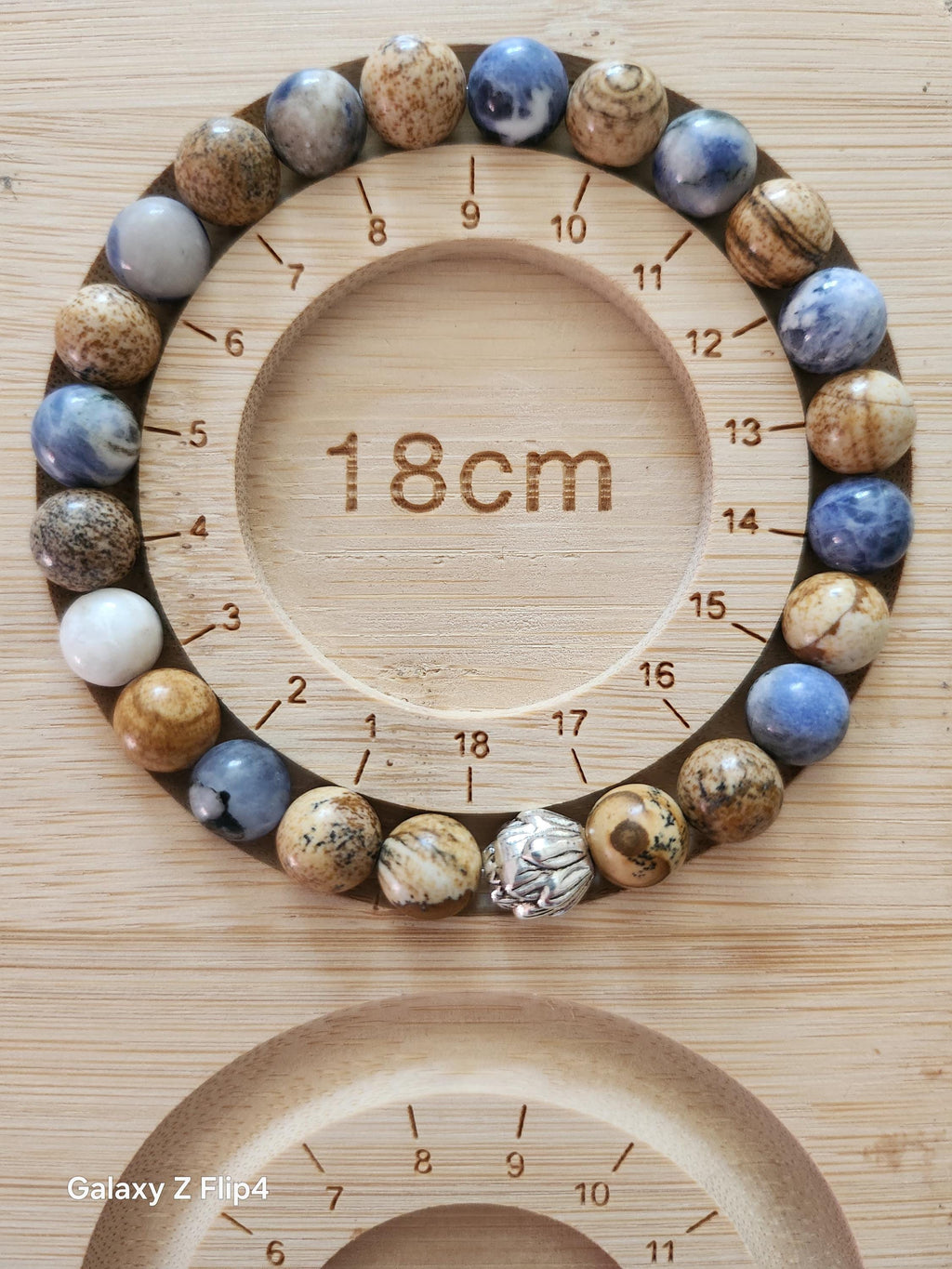 Bracelet jaspe et sodalite, pierres naturelles - Lithothérapie - Entre ciel et terre -