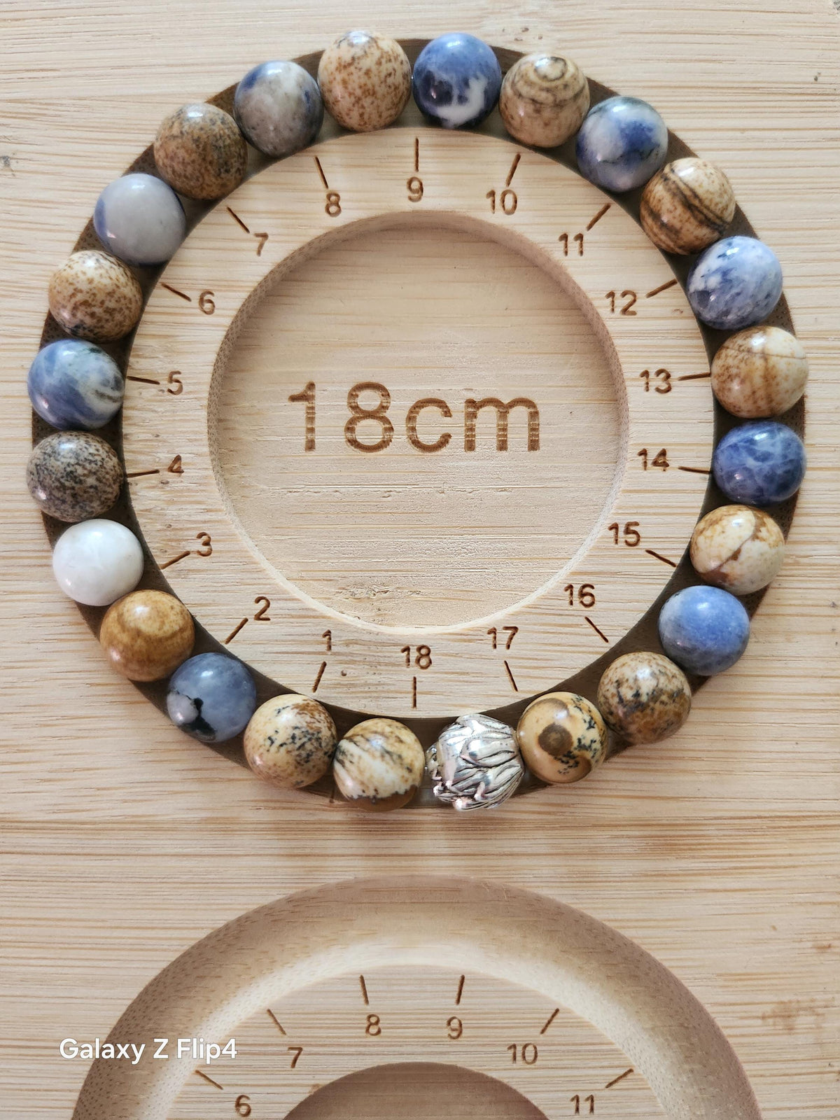Bracelet jaspe et sodalite, pierres naturelles - Lithothérapie - Entre ciel et terre -