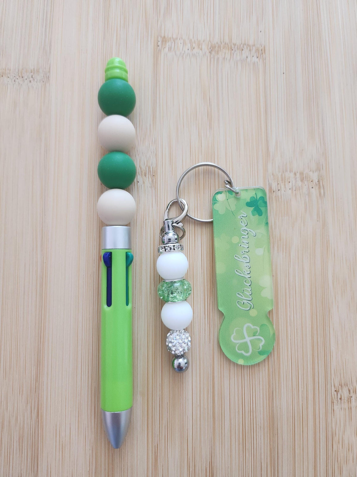 Duo Stylo 4 Couleurs et Jeton de Caddie Vert - Fleurs des Ours -