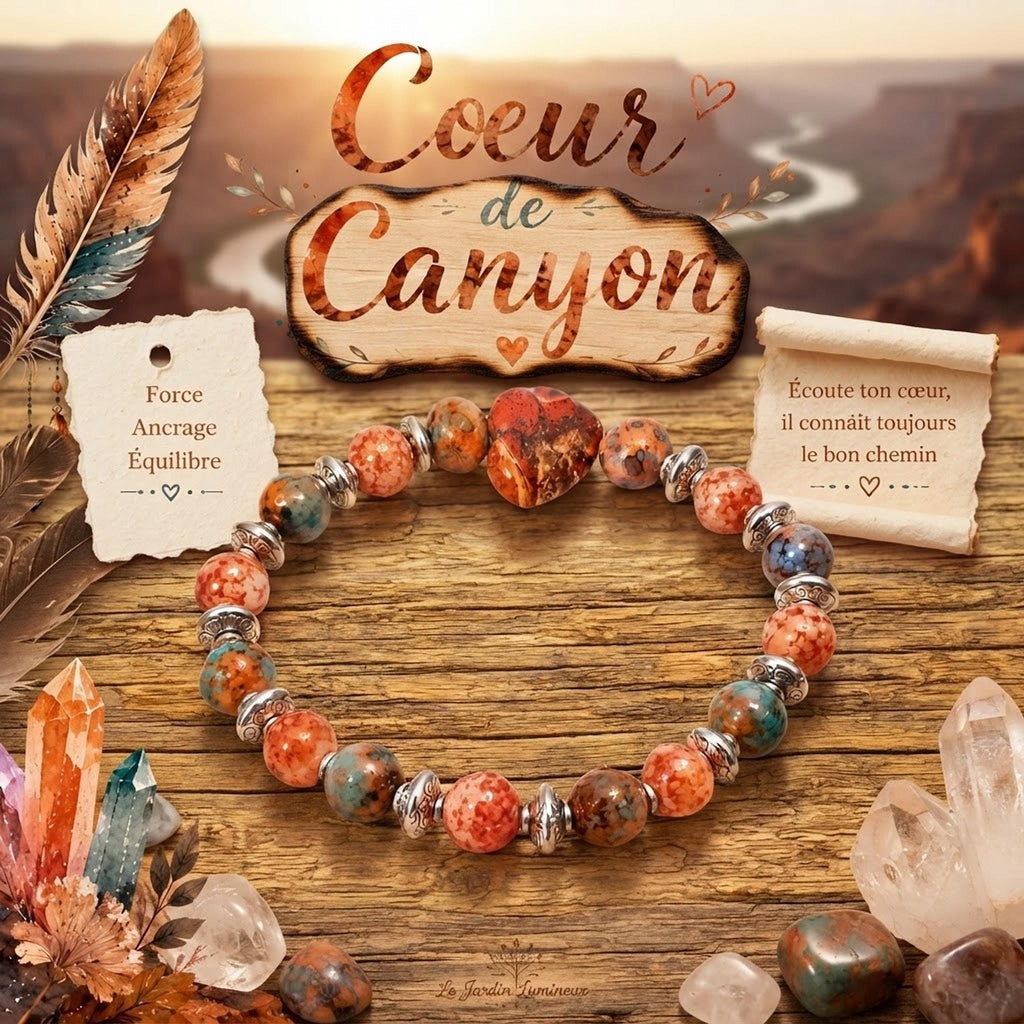 Bracelet Fantaisie en perles orange - "Cœur de Canyon"