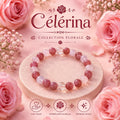 Bracelet Fantaisie, Perles Rouges et Roses 16 cm -"Célérina" -
