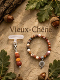 Duo Bracelet et Bijou de Téléphone couleurs vert et marron - Vieux - chêne -