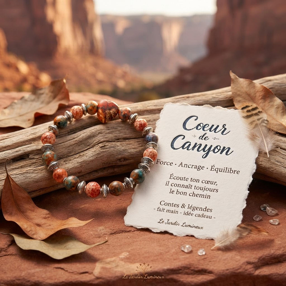 Bracelet Fantaisie en perles orange - "Cœur de Canyon"