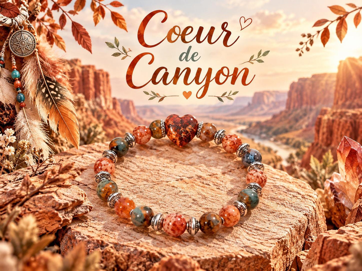 Bracelet Fantaisie en perles orange - "Cœur de Canyon"