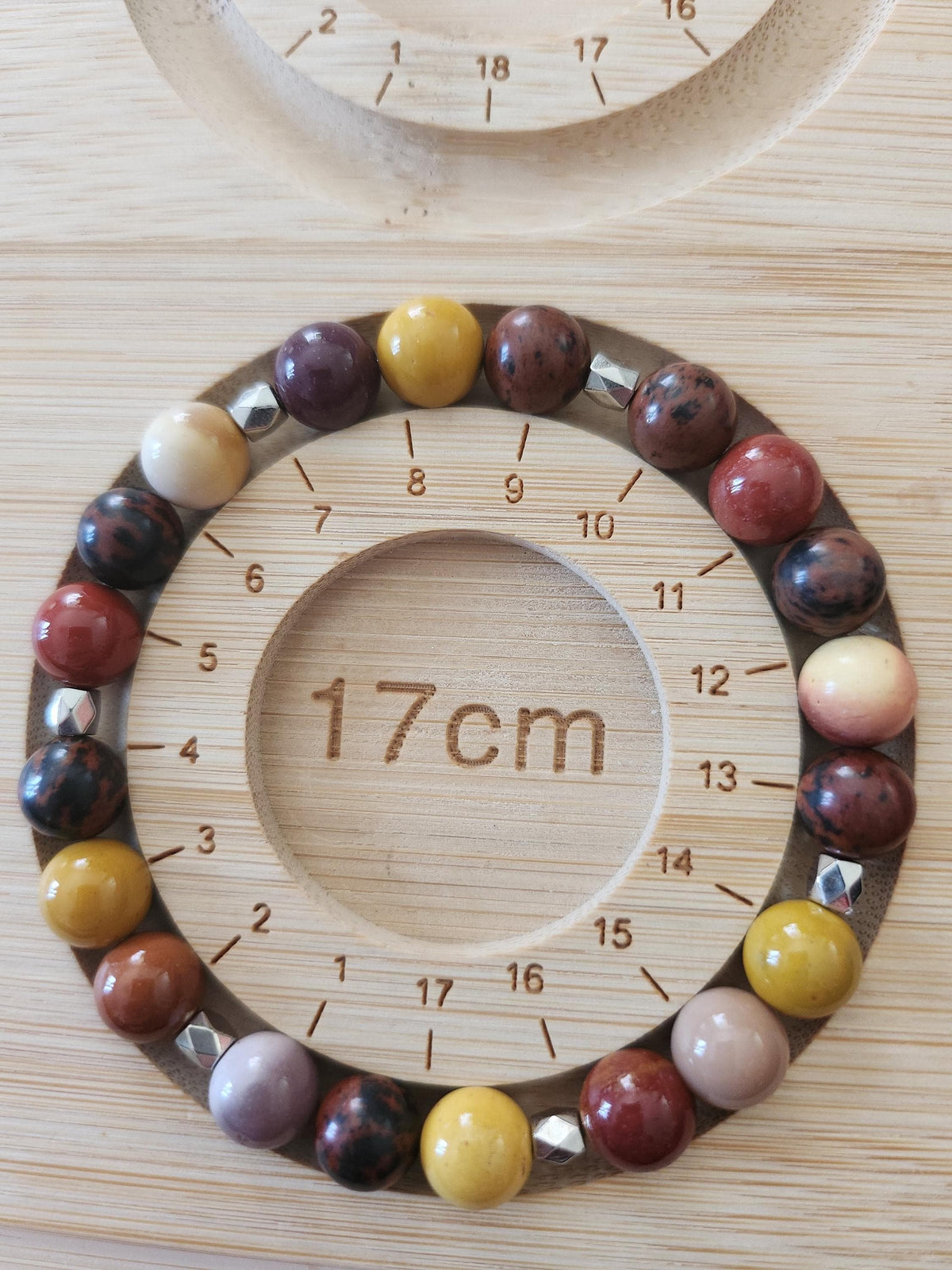 Bracelet en pierres naturelles de Jaspe Mokaïte - Lithothérapie - Sienna -