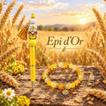 Bracelet en perles fantaisie et Stylo Jaune Doré avec Papillon - Epi d'Or -