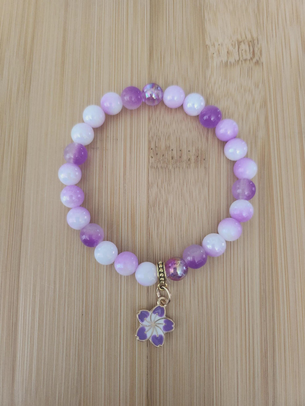 Duo Bracelet et Stylo Assorti Violet Rose Mauve -   Campanule" -