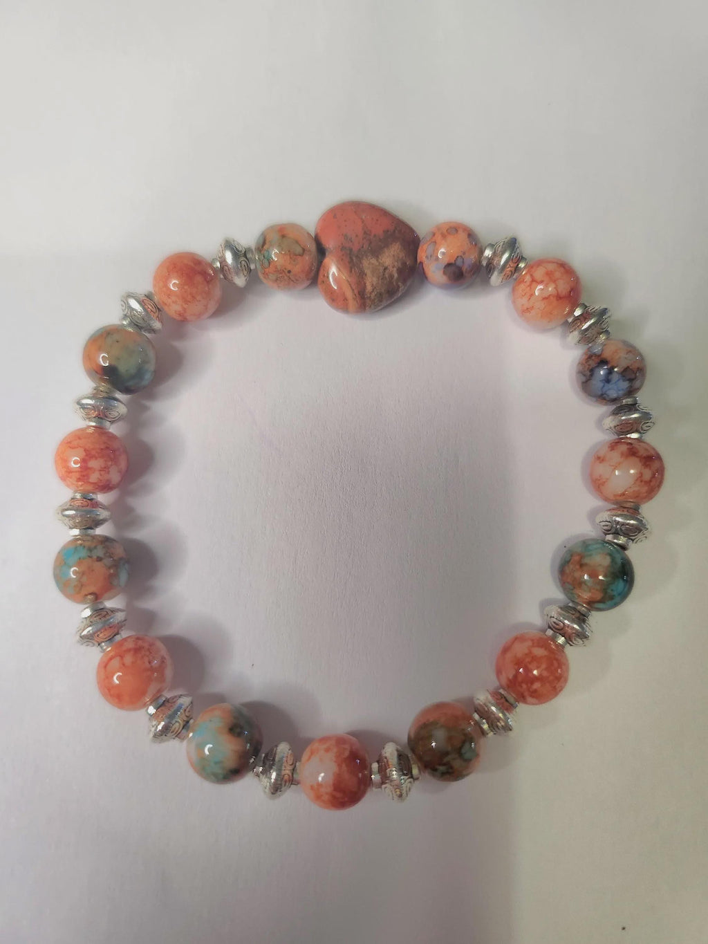 Bracelet Fantaisie en perles orange - "Cœur de Canyon"