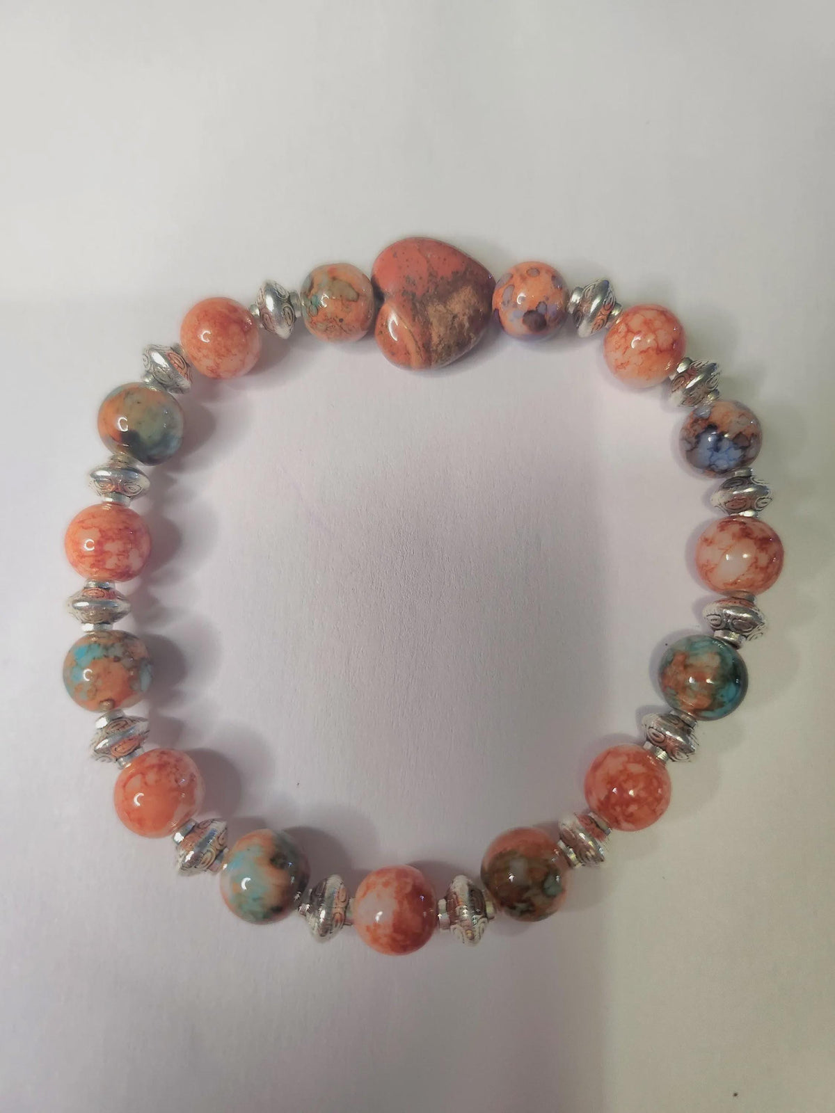 Bracelet Fantaisie en perles orange - "Cœur de Canyon"