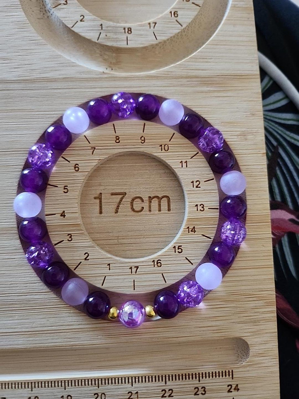 Bracelet fantaisie  en Perles Violettes et Lavande - Nigelle -