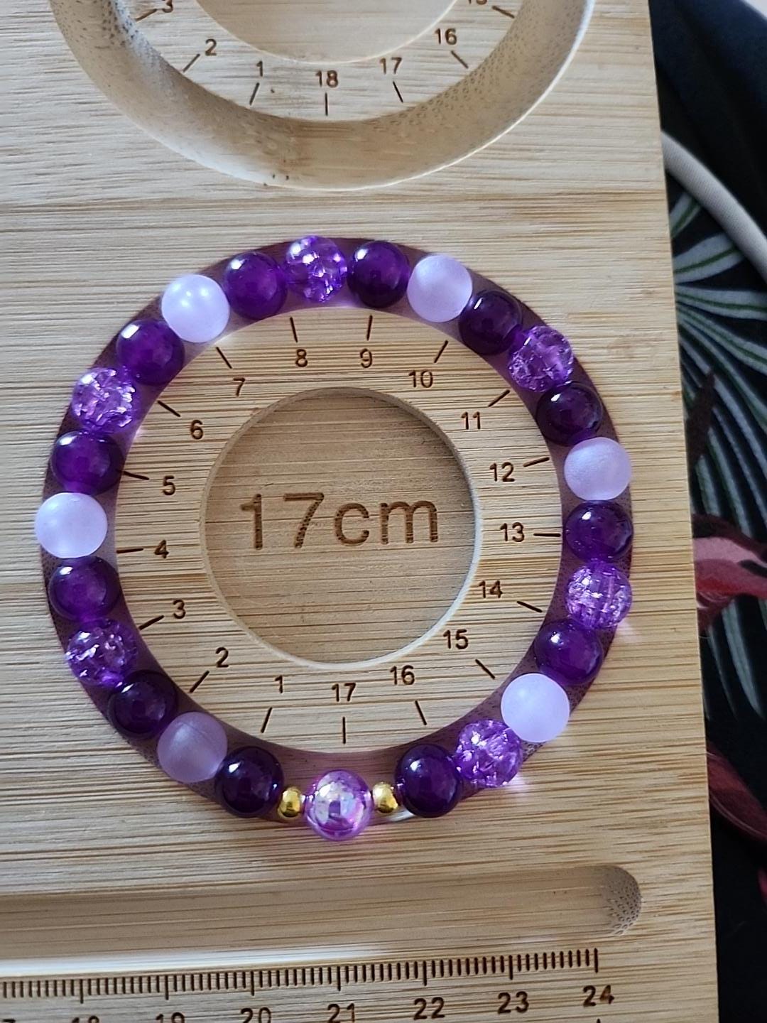 Bracelet fantaisie  en Perles Violettes et Lavande - Nigelle -