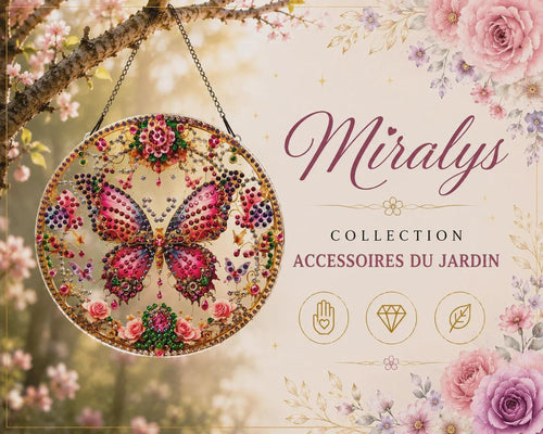 Attrape-soleil fait main - Papillon féerique en diamond painting - Miralys