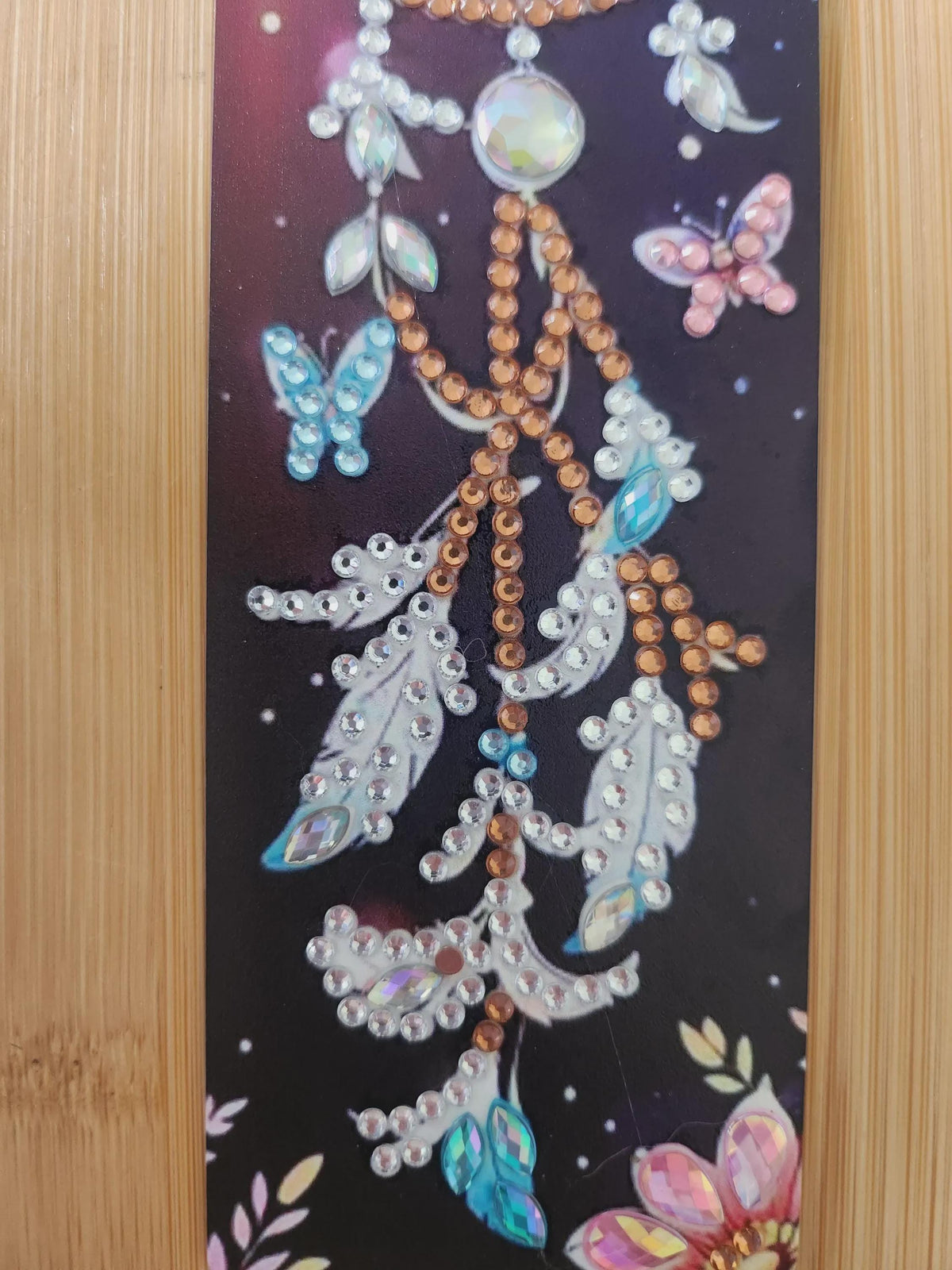 Marque-Page en Diamond Painting Scintillant avec Cristaux Bleus - "Attrape Lune -