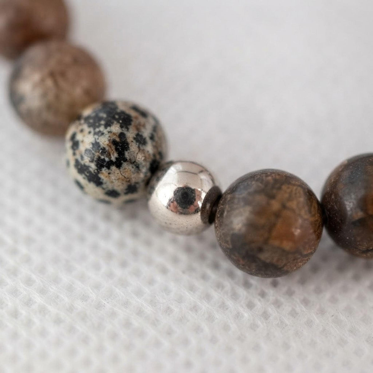 Bracelet pour homme  en Pierres Naturelles (origine indéterminée) - "Terre d'Ombre -