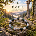 Bracelet en pierres naturelles d'  agate mousse et howlite, - Lithothérapie - Eveil -
