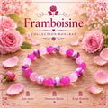 Bracelet fantaisie en perles rouges & roses marbrées - Framboisine -