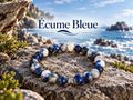 Bracelet en pierre de lapis-lazuli & sodalite - tons bleus - "Ecume bleue" -