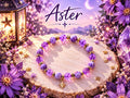 Bracelet fantaisie en Perles Violettes, Intercalaires Dorés et Breloque Étoile - Aster -