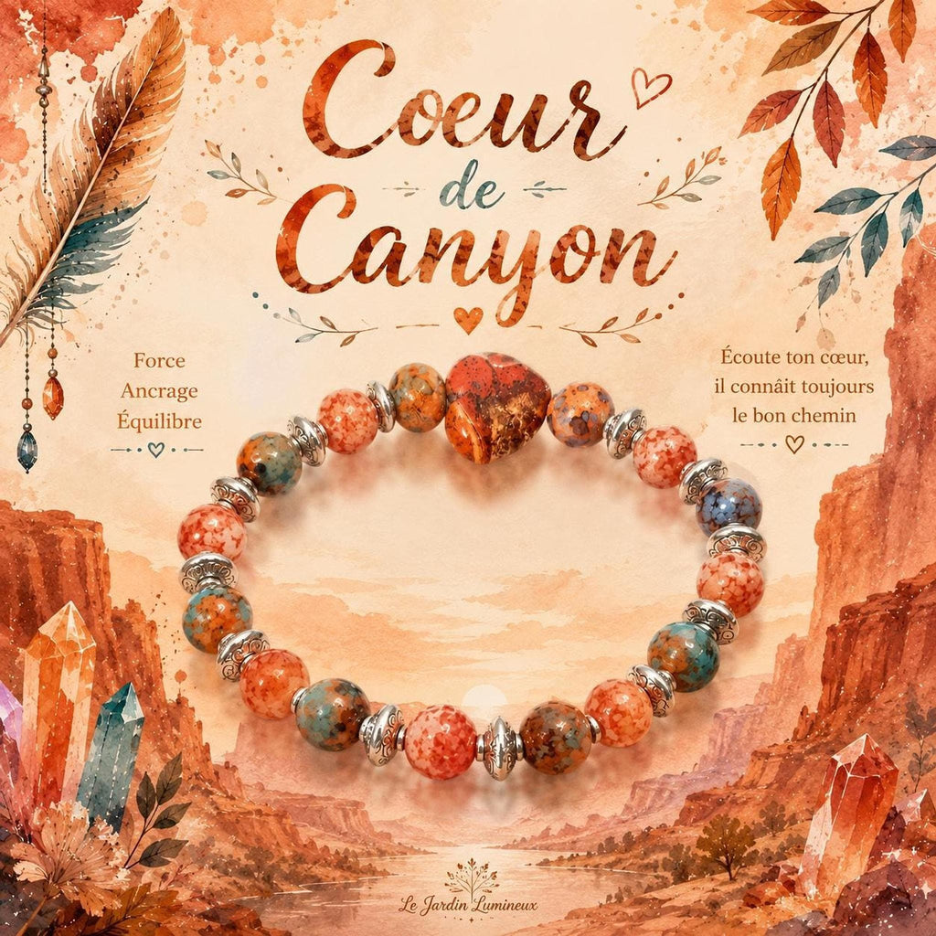 Bracelet Fantaisie en perles orange - "Cœur de Canyon"