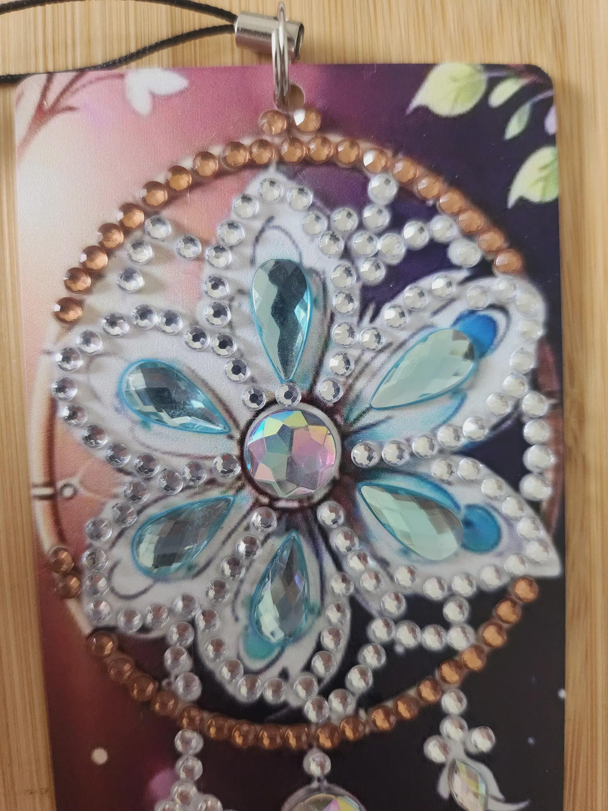 Marque-Page en Diamond Painting Scintillant avec Cristaux Bleus - "Attrape Lune -