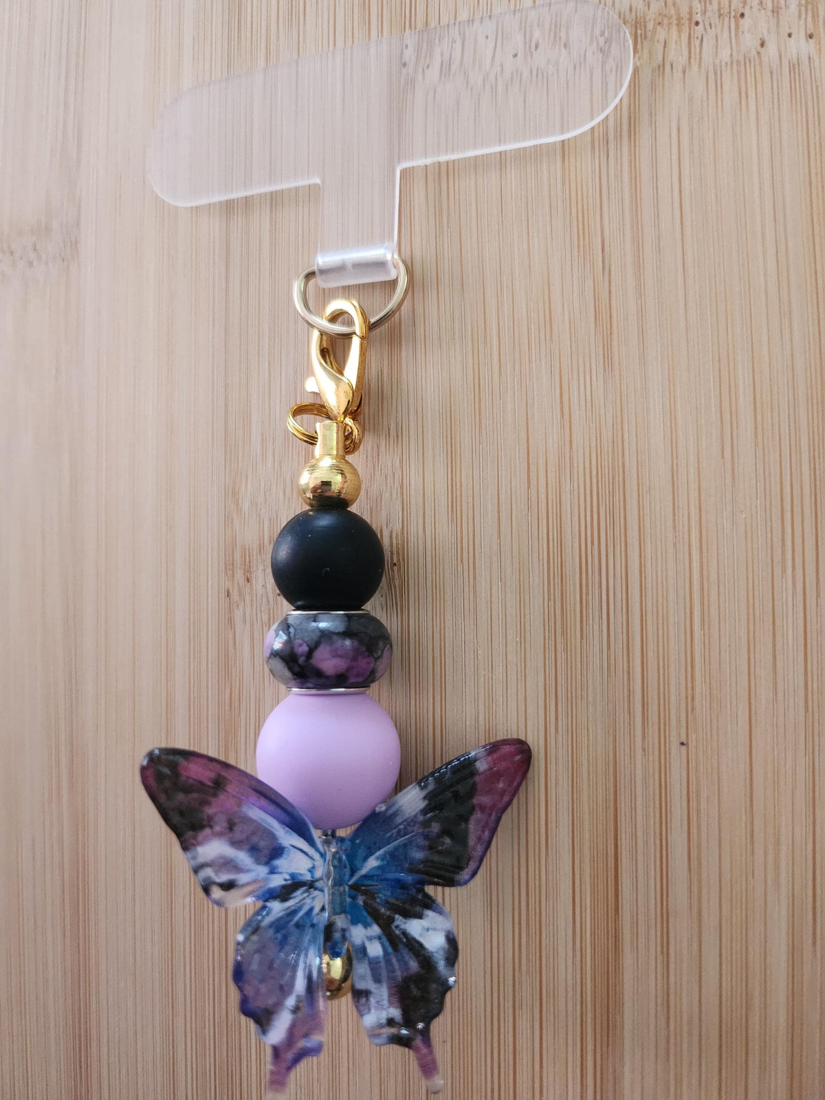 Bracelet en perles fantaisie  - Violet avec Grigri Assorti - Glicine -
