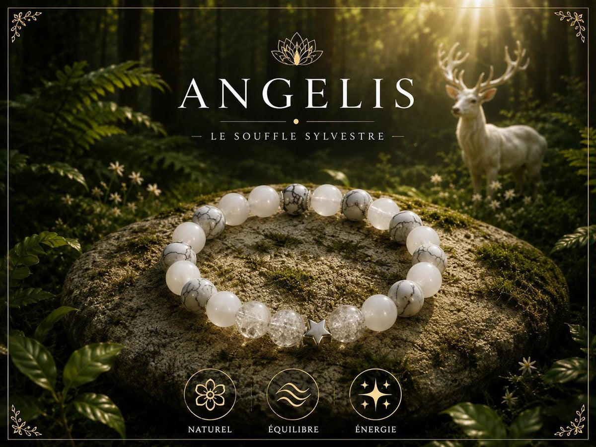 Bracelet perles blanches, bleues claires et grises, intercalaires argentés