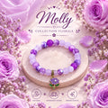 Bracelet Fantaisie en perles Violet et Rose avec Charm Doré - Molly -