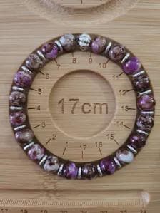Bracelet fantaisie en perles - tons roses marbrées - "Astrance" -
