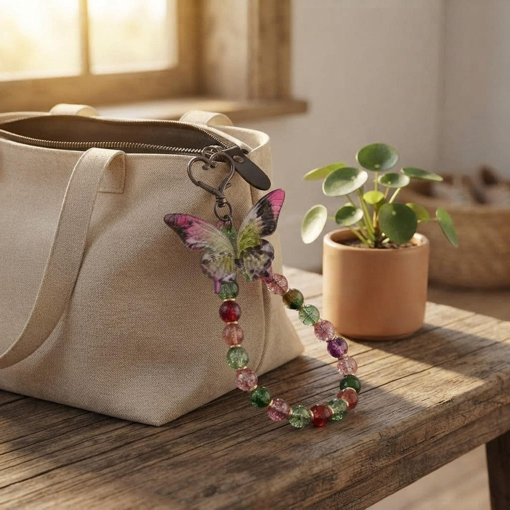 Ensemble fantaisie bracelet et grigri de sac - Aile des baies -