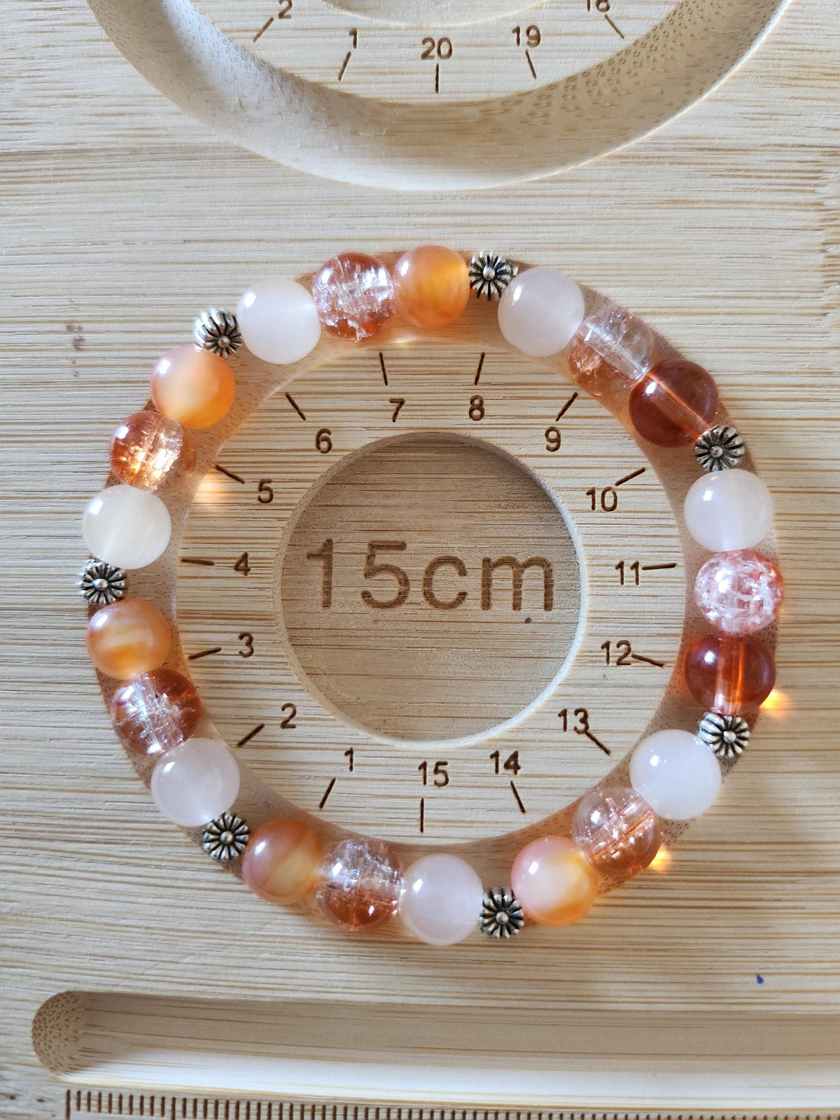 Bracelet Fantaisie Femme Orange, Fil Élastique Capucine - Collection Florale
