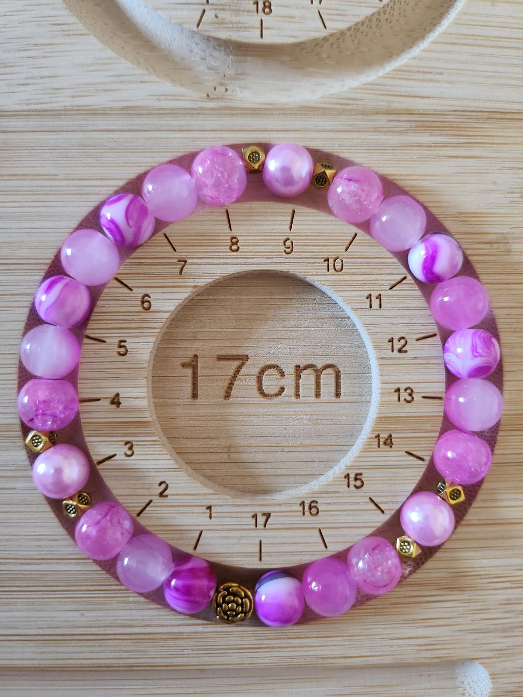 Bracelet Fantaisie en perles  Rose, Perles Nacrées et Fil Élastique - Nymphéa -
