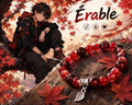 Bracelet Fantaisie Rouge à Pendentif Feuille, Style Manga