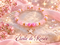 Bracelet fantaisie en perles rose – Perles nacrées et breloque étoile – Étoile de Rosée
