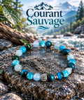 Bracelet perles fantaisie bleu- "Courant Sauvage"-