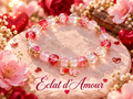 Bracelet femme rouge et rose – Perles lumineuses et breloque LOVE – "Éclat d’Amour "💖  ❤️