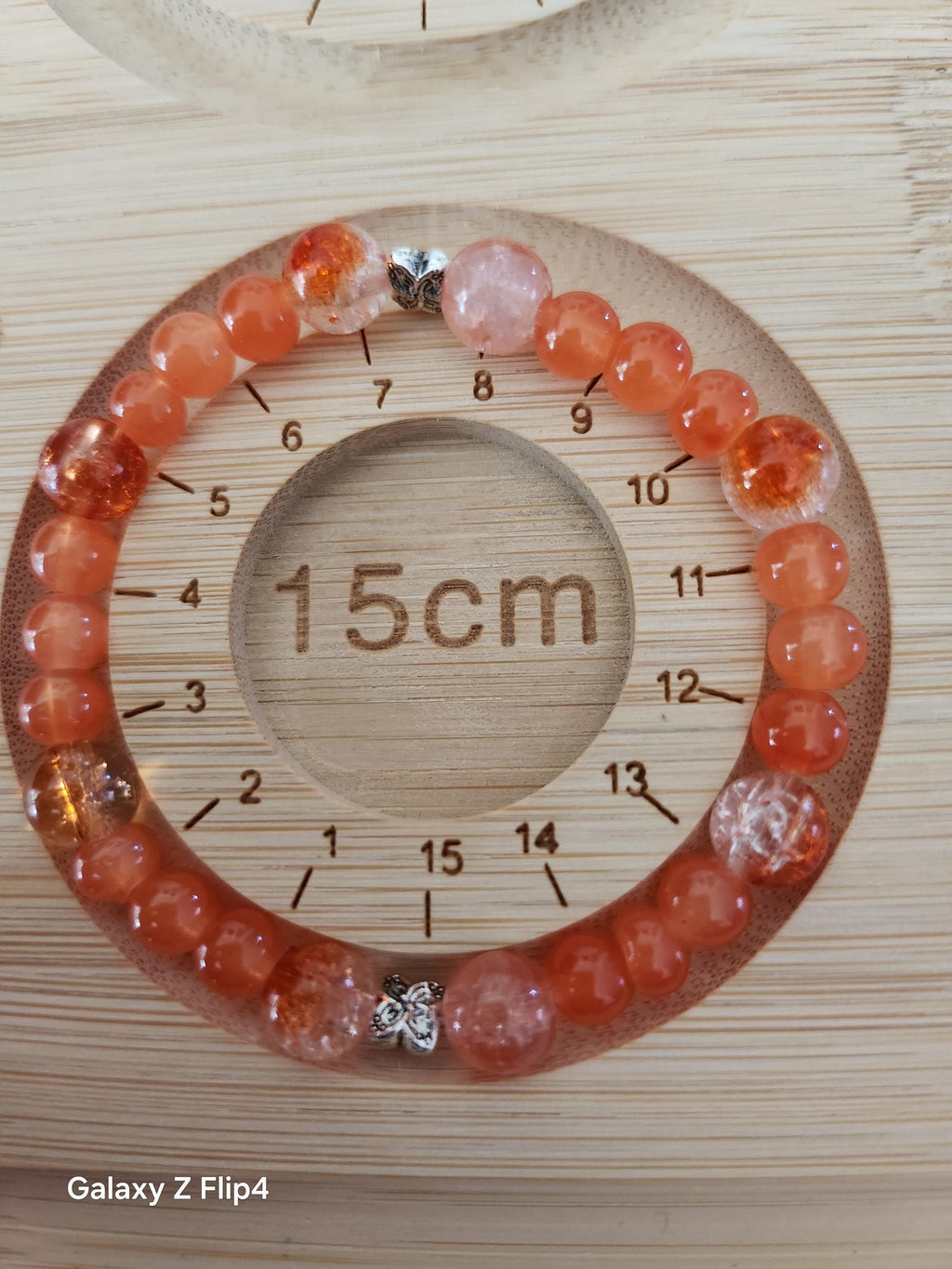Bracelet fantaisie en perles orange - "Solaris"