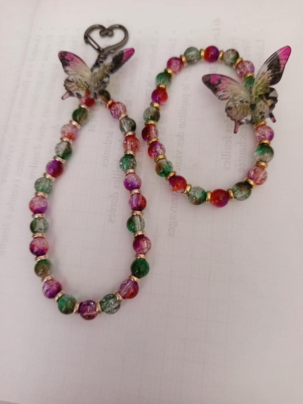 Ensemble fantaisie bracelet et grigri de sac - Aile des baies -