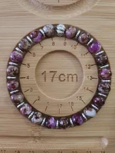 Bracelet fantaisie en perles - tons roses marbrées - "Astrance" -